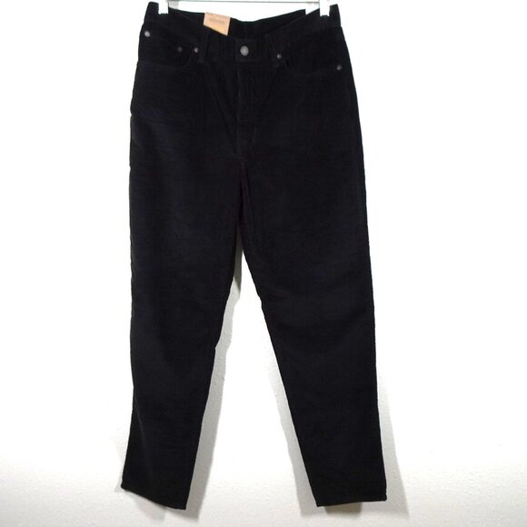 Levi's Corduroy Mom Jeans Women's Size 30x30 Black Cords Tapered High Rise - Picture 1 of 12